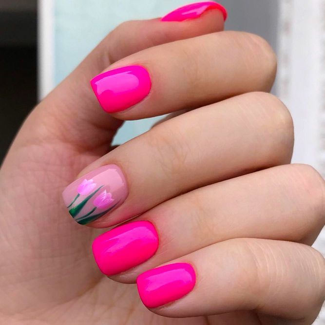 Floral Accents For Summer Nails Floral Accents For Summer Nails